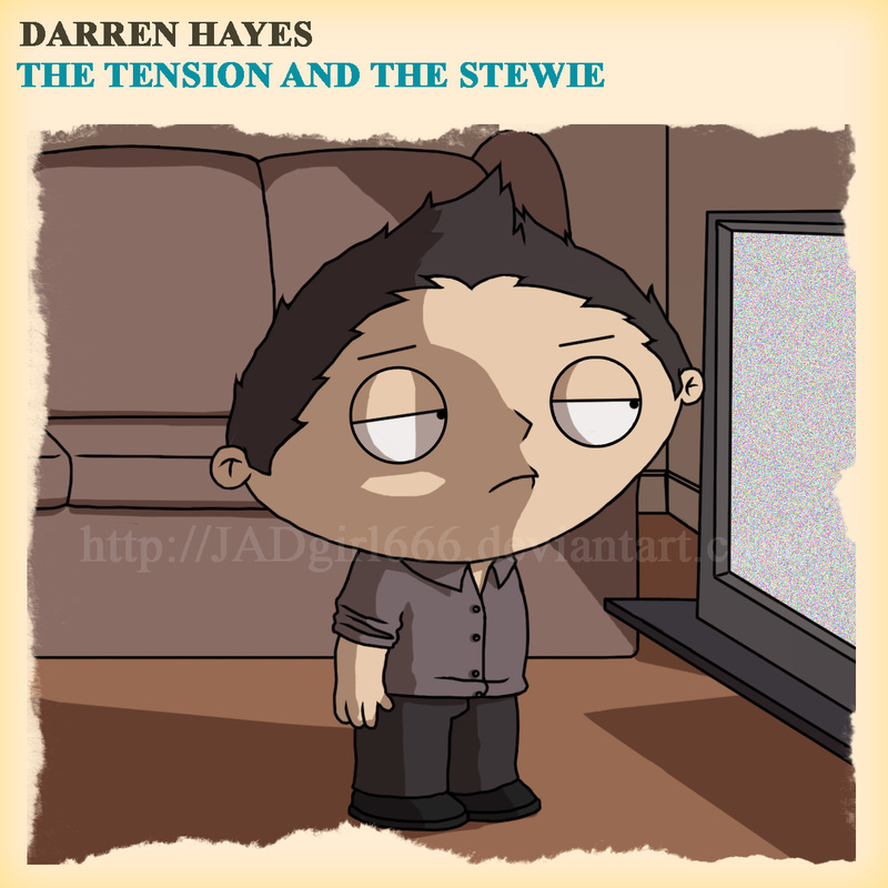 Parody album cover with Stewie Griffin from Family Guy as Darren Hayes, The Tension and the Spark